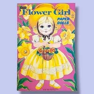 Flower Girl Paper Dolls Rand McNally 1969 Uncut Vintage Nursery Art